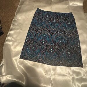 Talbots brushed cotton. Blue and Black Paisley Skirt